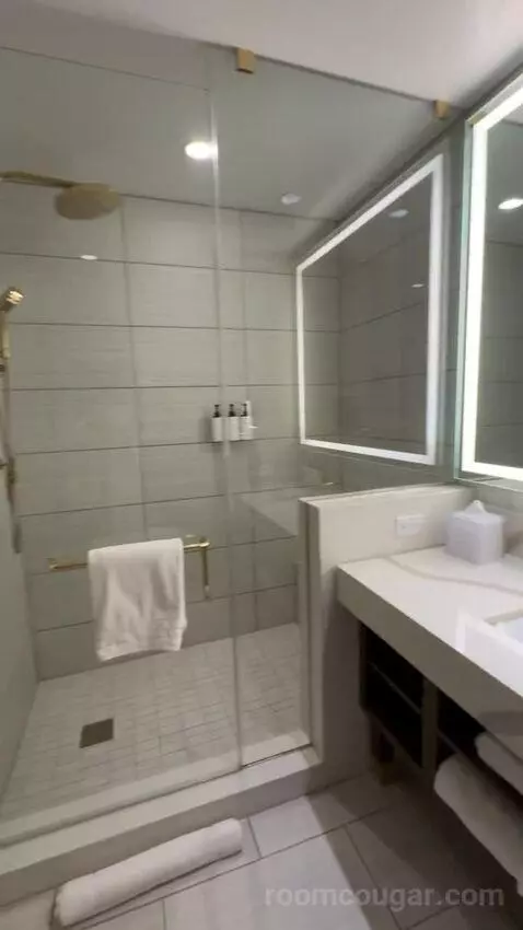 Deluxe Queen Room with Two Queen Beds and Partial Strip View bathroom picture #12