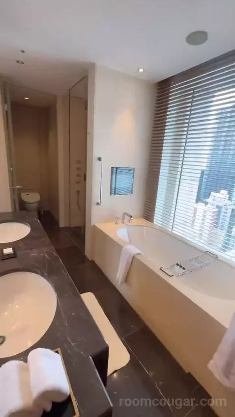 Grand Deluxe, Larger Guest Room, 2 Double, Skyline View, Corner Room bathroom picture #1