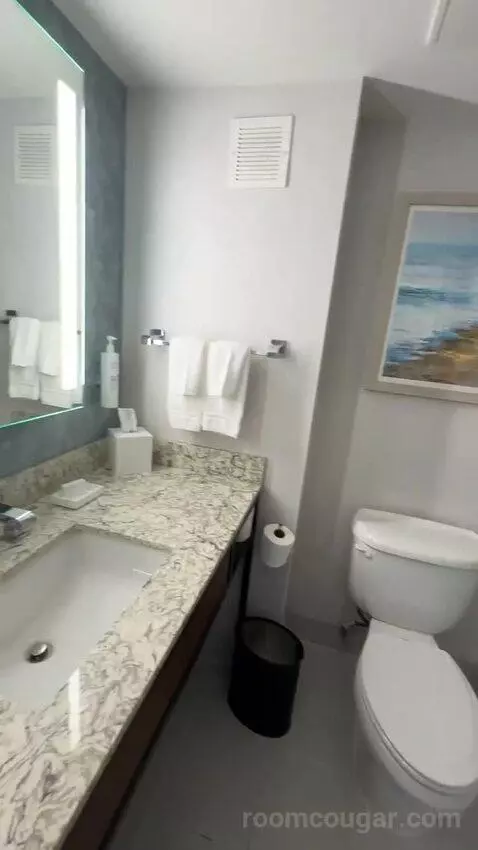 Queen Room with Two Queen Beds and Ocean View (#202) bathroom picture #12
