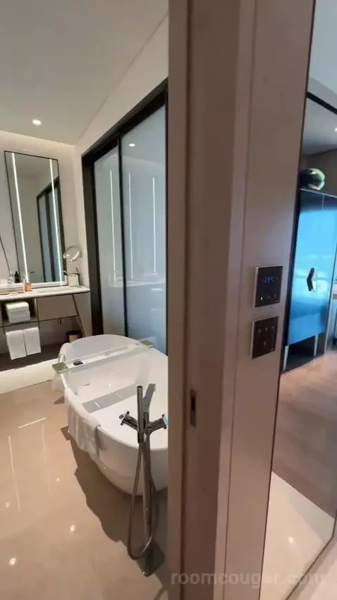 Deluxe Double Room with Two Double Beds and City View (#238) bathroom picture #1