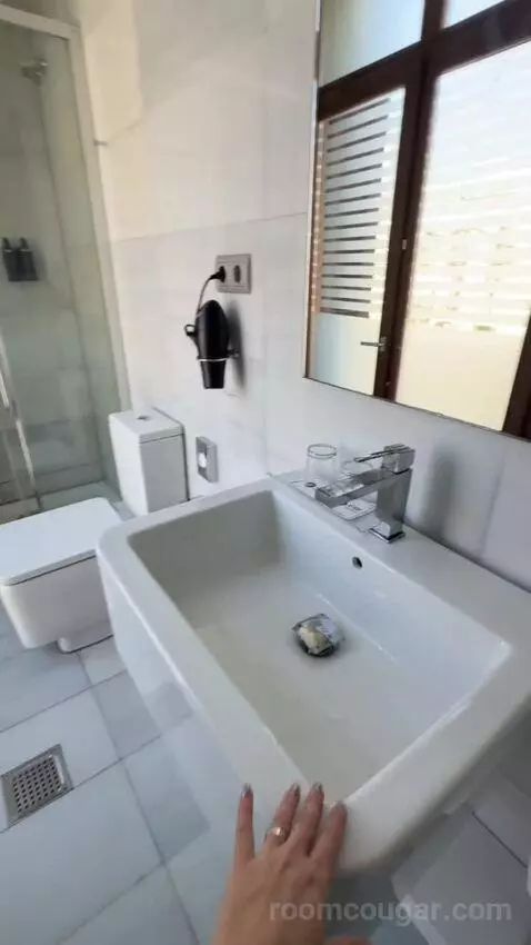 Double or Twin Room with Las Ramblas View (#204) bathroom picture #2